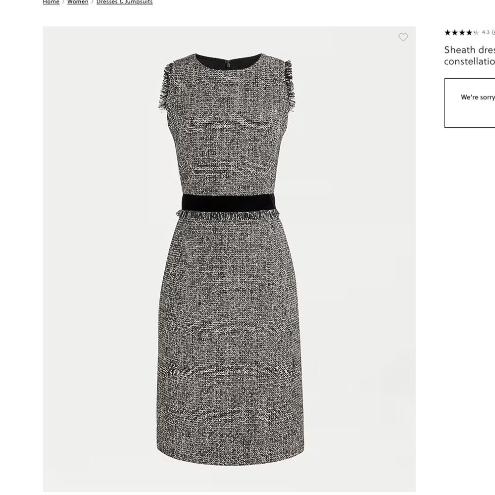 J.Crew Sheath dress in sparkling constellation tweed size 10